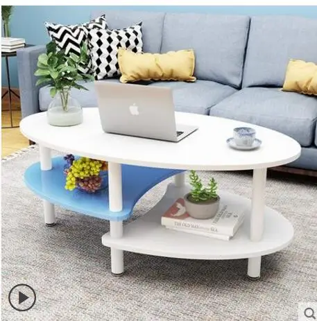 Simple and simple tea table simple modern sitting room tea table balcony Nordic oval small tea table small family creative econo