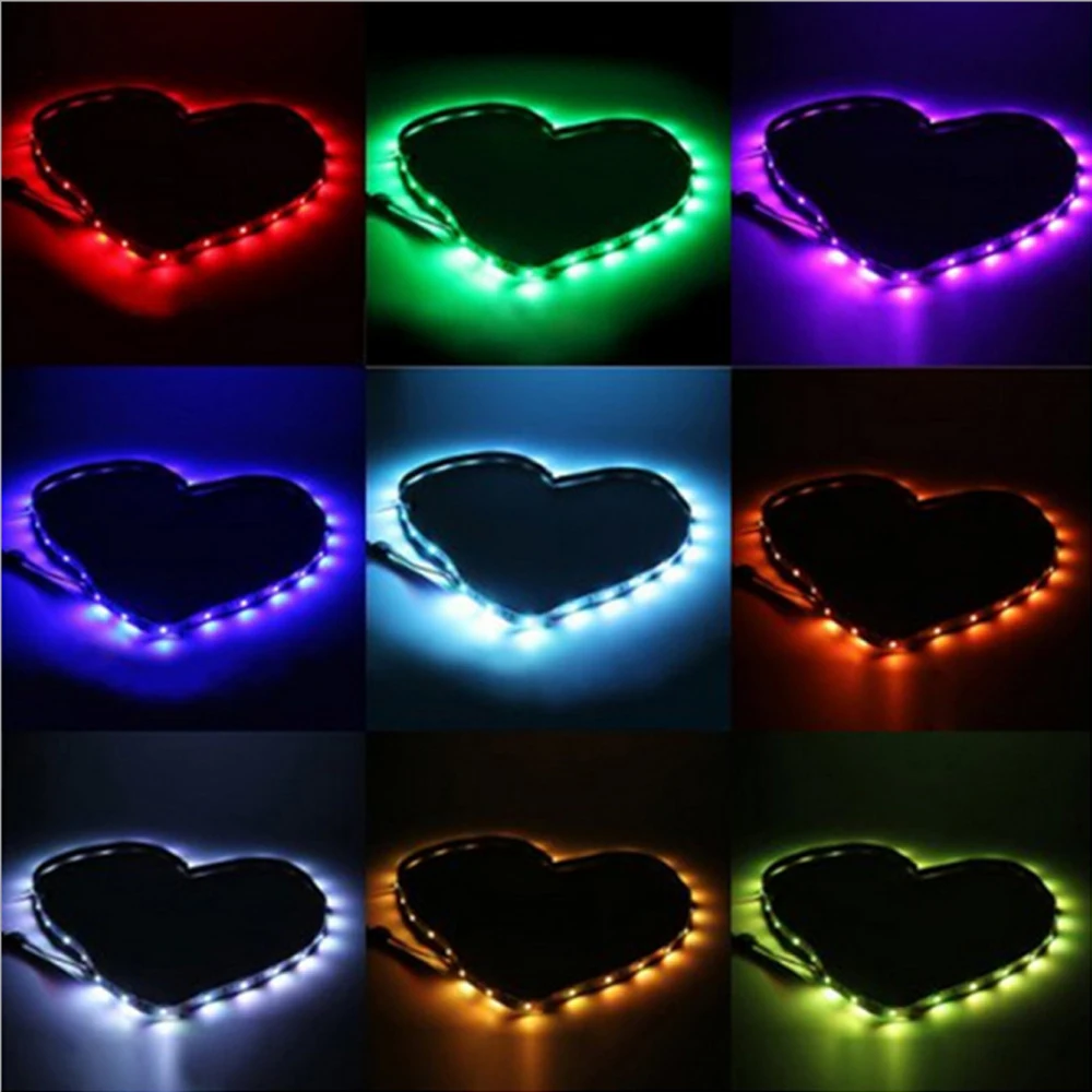 1M 3M 5M USB 5V LED television Computer background decorate Light belt automobile  Atmosphere lamp RGB Seven colors Lamp string