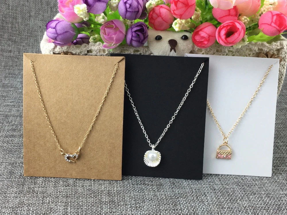 100 unids/lote cartón Kraft, joyería en blanco, tarjetas de collar de moda, tarjetas de exhibición de papel Kraft, acepta logotipo personalizado, cantidad mínima: 1000 Uds.|Envase y de joyería| - AliExpress