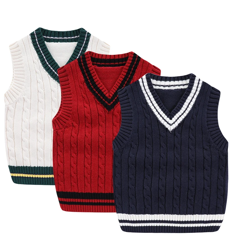 Жилет для маленьких мальчиков детская одежда на осень и зиму Хлопковый вязаный