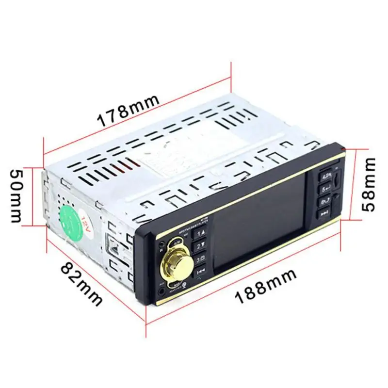 4019B в тире автомобиля стерео 4,1 дюймов Bluetooth AUX USB Радио Цифровой медиаприемник с предустановкой Aux аудио вход сброс ключа