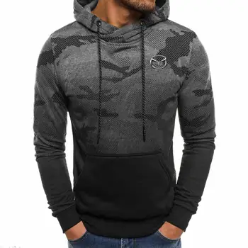 

2020 New Brand Pullover Gradient Fashion Men Fitness Muscle Tracksuit Hoodie Leisure Camouflage Mazda Car LOGO Fast delivery
