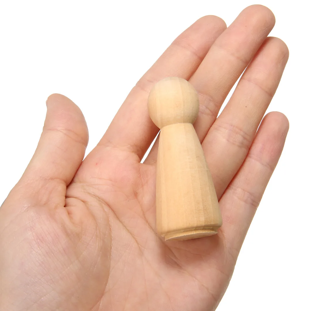 10pcs Wooden Peg People Nesting Set Peg Dolls Crafts Acorn/Boy/Christmas Tree/Girl/Snowman DIY Toy Home Decoration