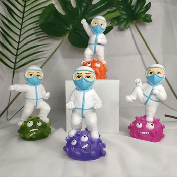 

4PCS Christmas Home Party Decoration Gift Anti-Epidemic Kind Brave Great Medical Staff Ornaments Quarantine Christmas Ornament S