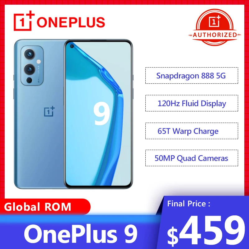 2021 Global Rom OnePlus 9 5G Smartphone Snapdragon 888 Android 11 6.55'' 4500 mAh 120Hz Fluid AMOLED NFC Oneplus9 Mobile Phone oneplus new cell phone
