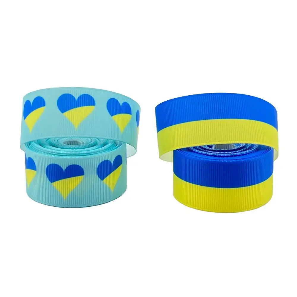 25mm Ukraine Flag Grosgrain Ribbon For Hair Bow Diy Crafts Sewing Accessories Bracelet Handmade Materials | Дом и сад