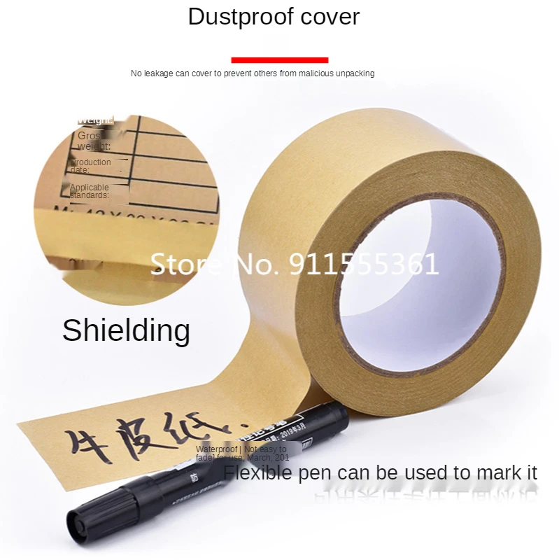 1 Roll 30m Kraft Paper Tape Bundled Adhesive Paper Tapes Sealed Water  Activated Carton Painting Sticker For Art painting tape - AliExpress