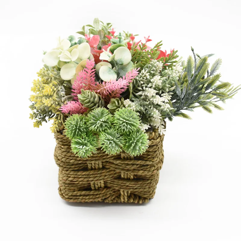 Настоящее плетение поддельные Цветочная корзина цветочный горшок плантатор ротанга ваза-корзина домашний сад настенный Декор для дома контейнер для хранения