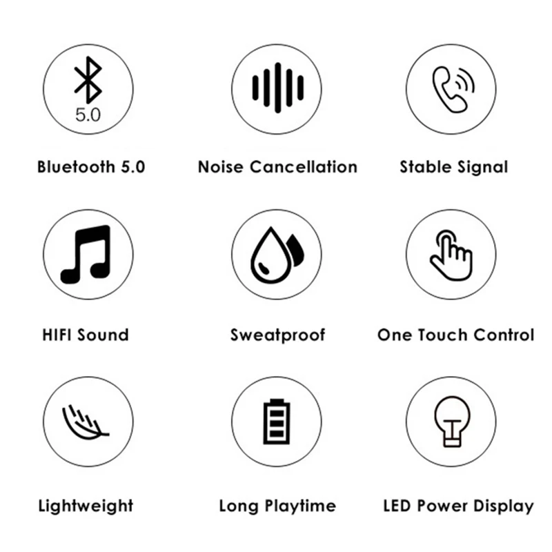 Беспроводная мини стереогарнитура TWS Bluetooth гарнитура с сенсорным цифровым