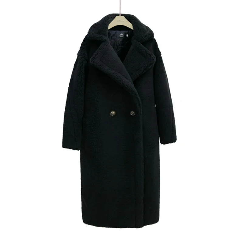 Зима, новинка размера плюс, 4XL, 5XL, 6XL, утолщенная плюшевая куртка, Свободное пальто из овечьей шерсти, верхняя одежда для женщин, искусственный мех, плюшевое шерстяное пальто