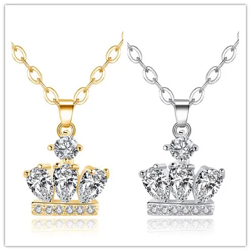 Женская цепочка с подвеской в виде короны принцессы кристаллами | Украшения и