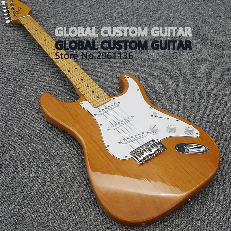 

2019 High quality electric guitar,Alder body and maple neck,With natural color,Custom s-t electric guitar, free shipping