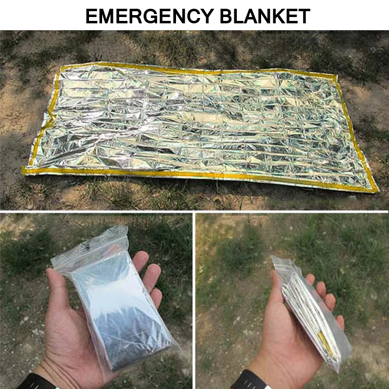 Аварийное одеяло, походное, портативное, для первой помощи, для выживания в пустыне, спасательное, фольгированное, термальное одеяло, спасательный спальный мешок для палаток