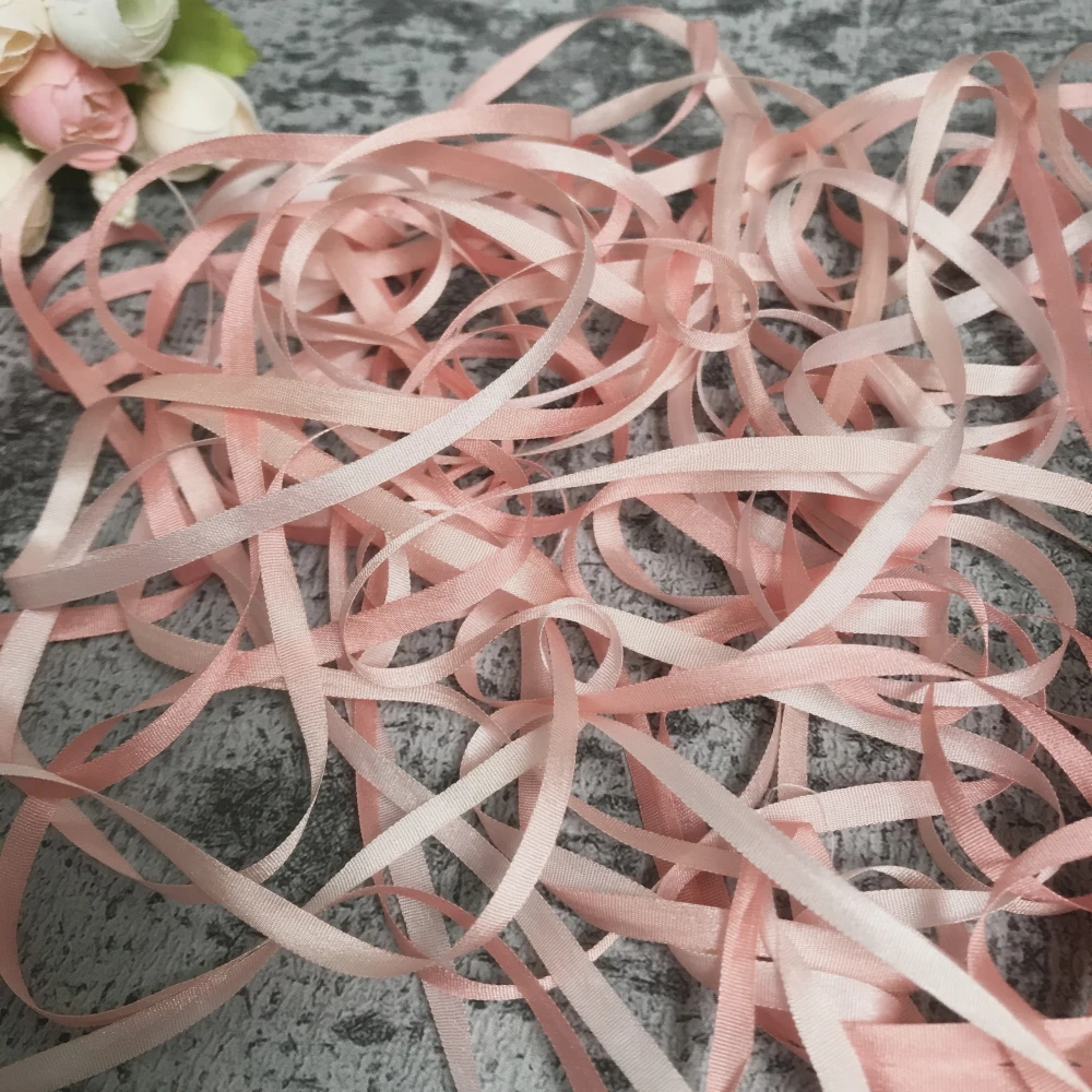 4mm  13mm 실크 리본 다양한 색상, 자수용 100% 진짜 순수 실크 얇은 태 피터 부드러운 실크 리본