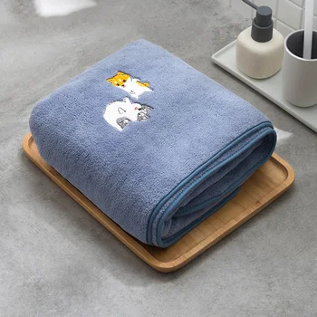 

Cute Large Cartoon Cotton Bath Towel Adults Blue Absorbent Bath Towel Toalla Microfibra Deporte Couple Bathroom Products MM60YJ