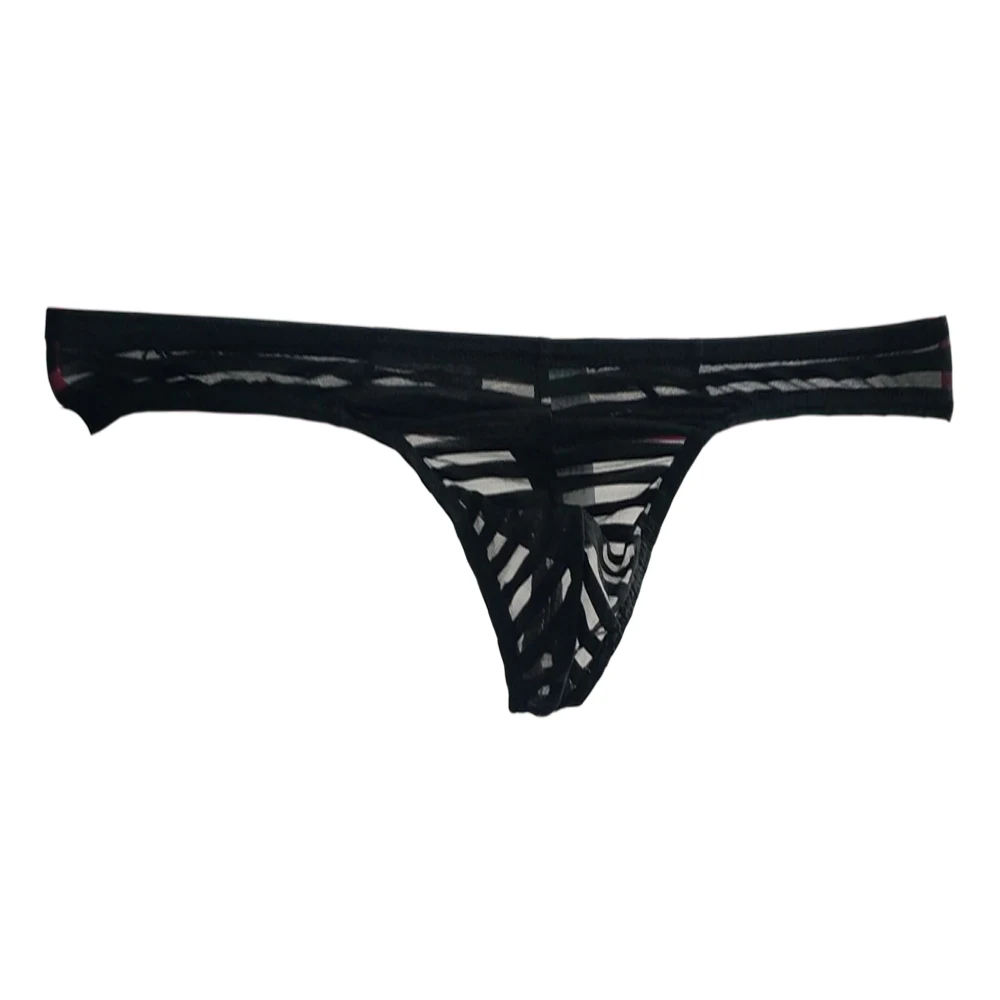 6 шт./лот мужские прозрачные трусики в полоску с низкой посадкой прозрачное