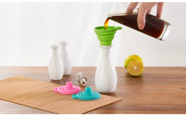 1Pcs Mini Silicone Gel Foldable Collapsible Style Funnel Hopper Kitchen Cooking Tools Accessories Kitchen Gadgets