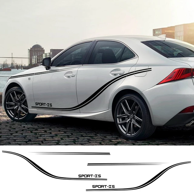 US $21.36 2pcs Car Sticker Side Stripes Auto Vinyl Wrap Decals For Lexus IS250 RX300 UX Sports Decoration Sty