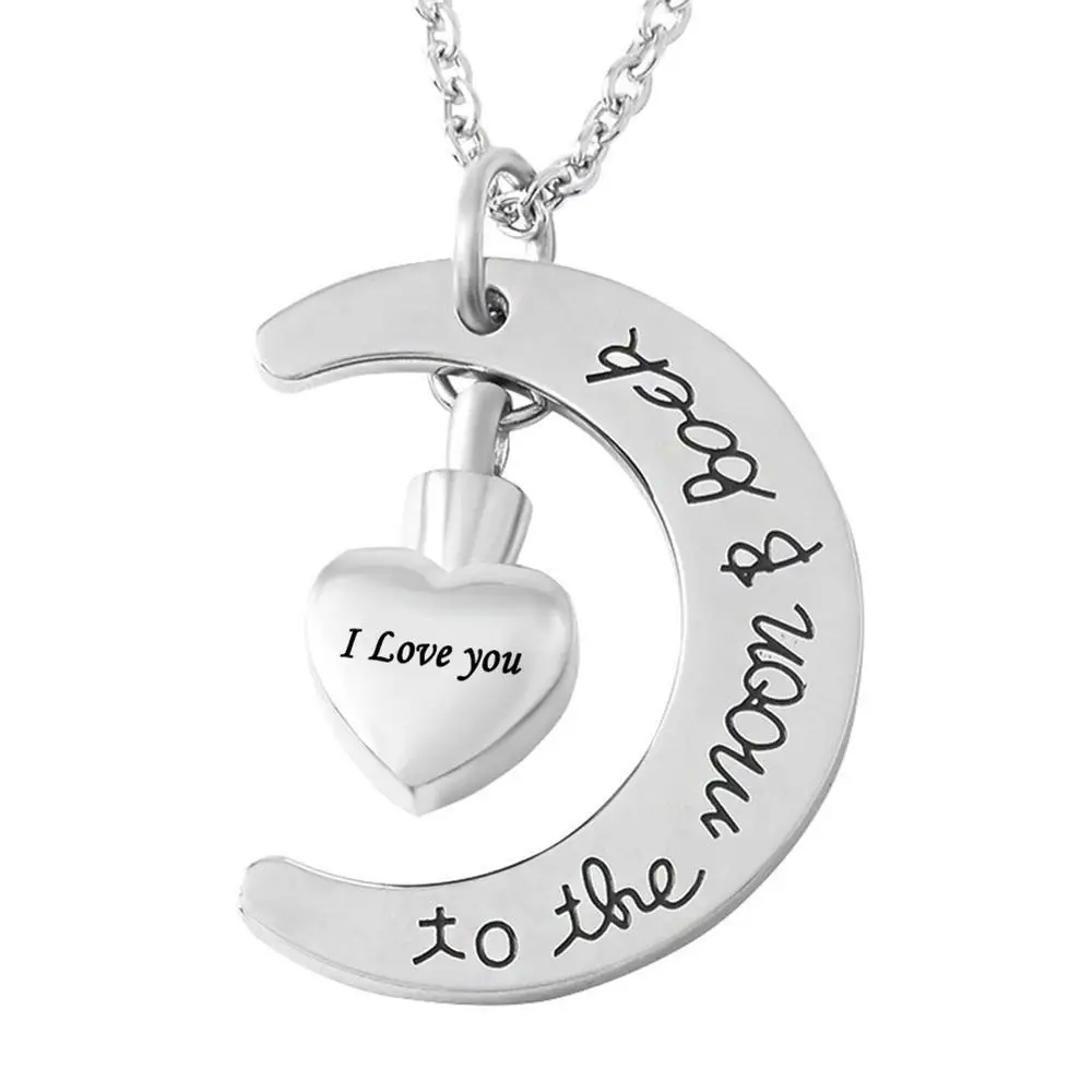 Очаровательная бижутерия I Love You to the Moon and Back Urn ожерелье для праха памятный кулон