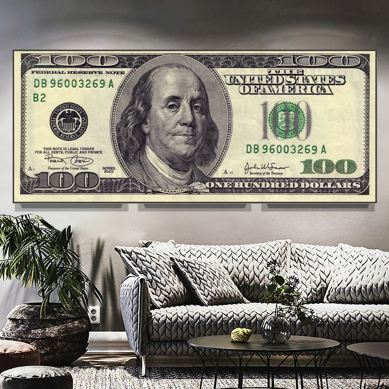 Inspirational Money Dollar Posters Prints Bill Cash American Currency Money Canvas Paintings