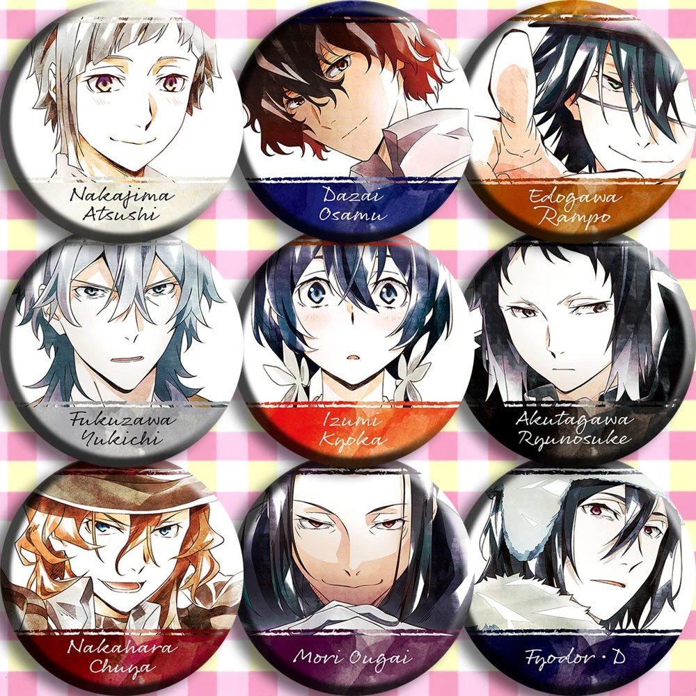 1pc Badge 58 Mm Bungou Stray Dogs Stray Dogs Atsushi Chuya Brooch Pins Cool Brooches Aliexpress