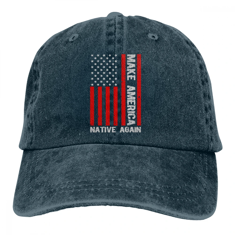 Сделать Америку родного снова Casquette синий унисекс Мужские Женские джинсовые бейсболка с ремешком кепки Регулируемый Гольф папа шляпа
