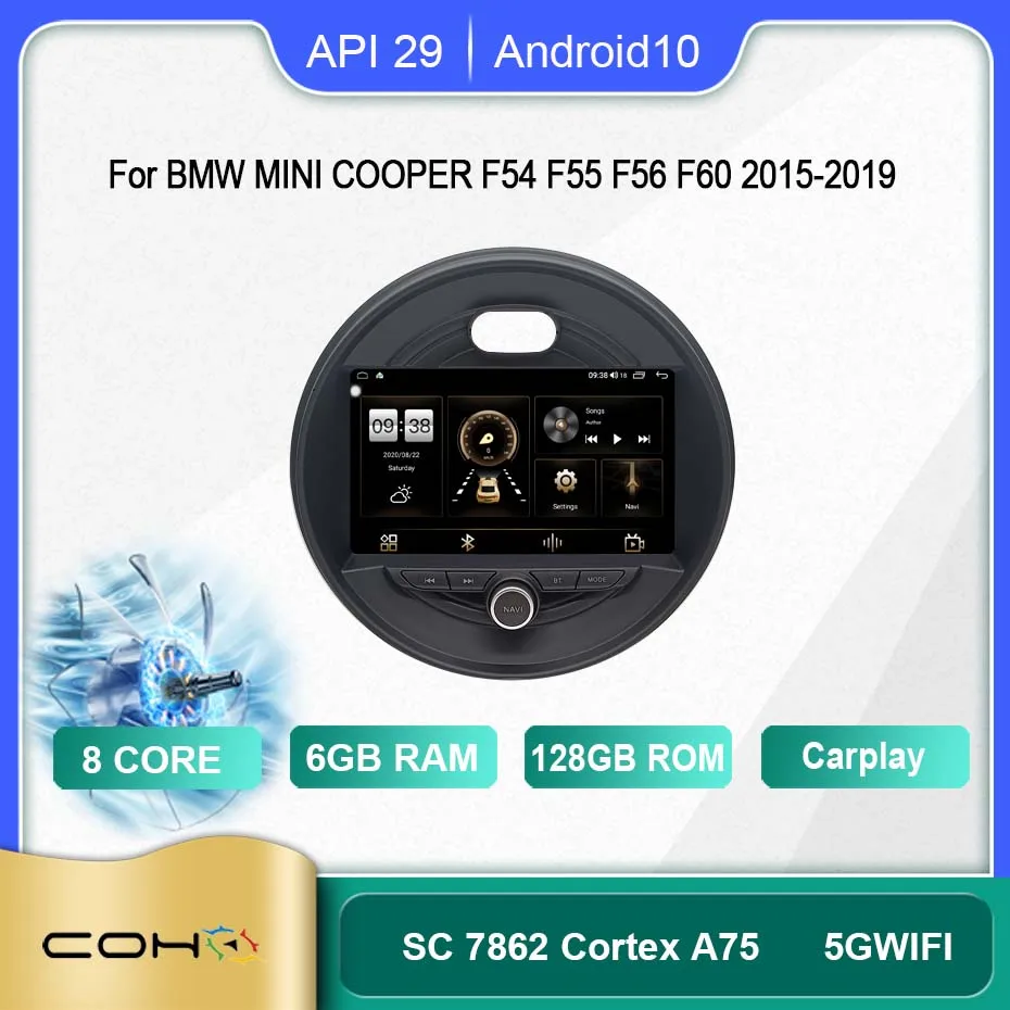 COHO For BMW MINI Cooper F54 F55 F56 F60 2015-2019 Android 10.0 Octa Core 6+128G Car Multimedia Player Stereo Receiver Radio | Автомобили