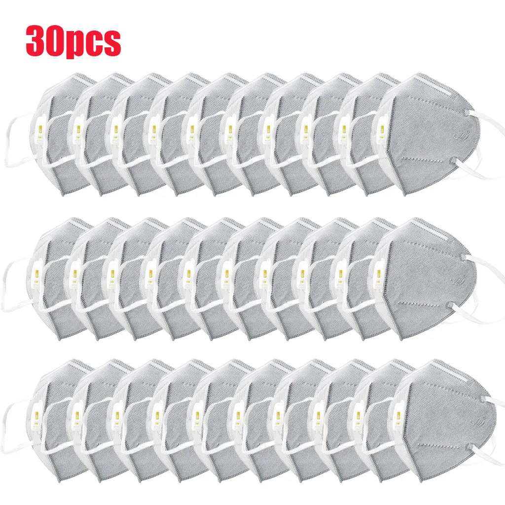 

30pcs Face Mask Anti Dust Bacterial Mask Pm2.5 Dustproof Protective 95% Filtration Mouth Muffle Cover Pollution Respirator#LR2