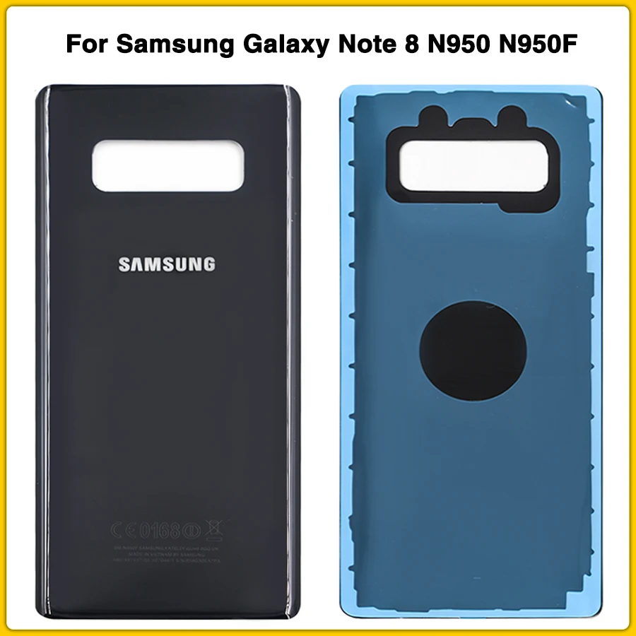 new Note8 Rear Housing Case For Samsung Galaxy Note 8 N950 N950F Battery Back Cover Door Rear Cover With Sticker Adhesive