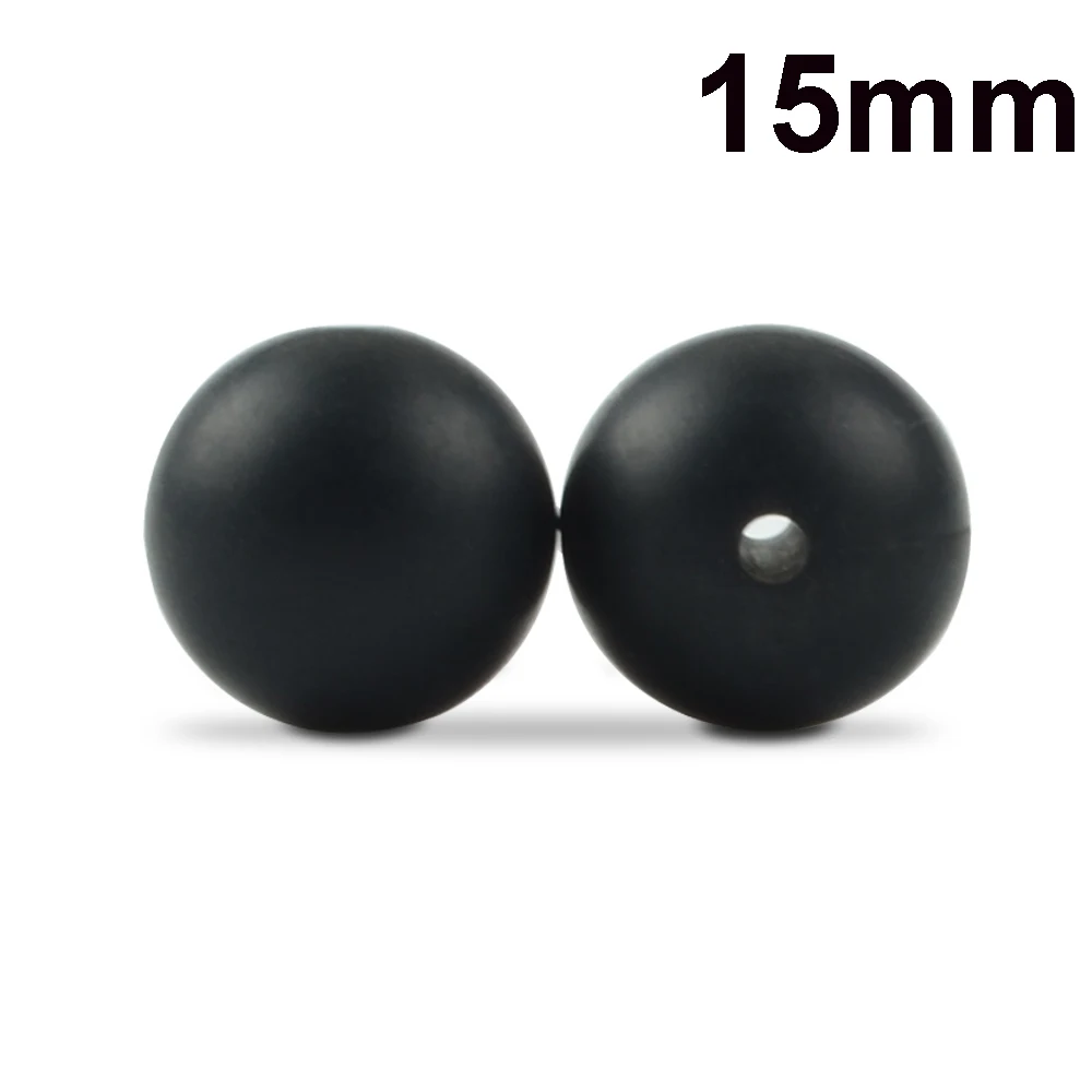 Smoky Black LOFCA 15 мм, 20 шт./лот, бусины из пищевого силикона, Прорезыватель для зубов, круглые бусины, Детская жевательная для прорезывания зубов, Силиконовые Прорезыватели для самостоятельного изготовления - Цвет: Smoky Black