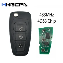

3 Buttons Fob Modified Flip Folding Remote Car Key 433 Mhz For FORD Focus Fiesta Mondeo With HU101 Blade 4D63 Chip