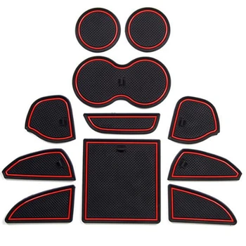 

Fit Cup, Door, Console Liner Accessories for Dodge Challenger 2015 2016 2017 2018 2019 11PC Set (Solid Black)