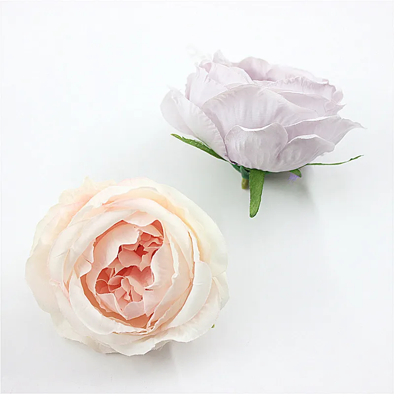 5PCS 7.5cm Peony Flower Head Silk Artificial Flowers For Wedding Decoration DIY Decorative Party Hotel Home Wreath Fake Flowers