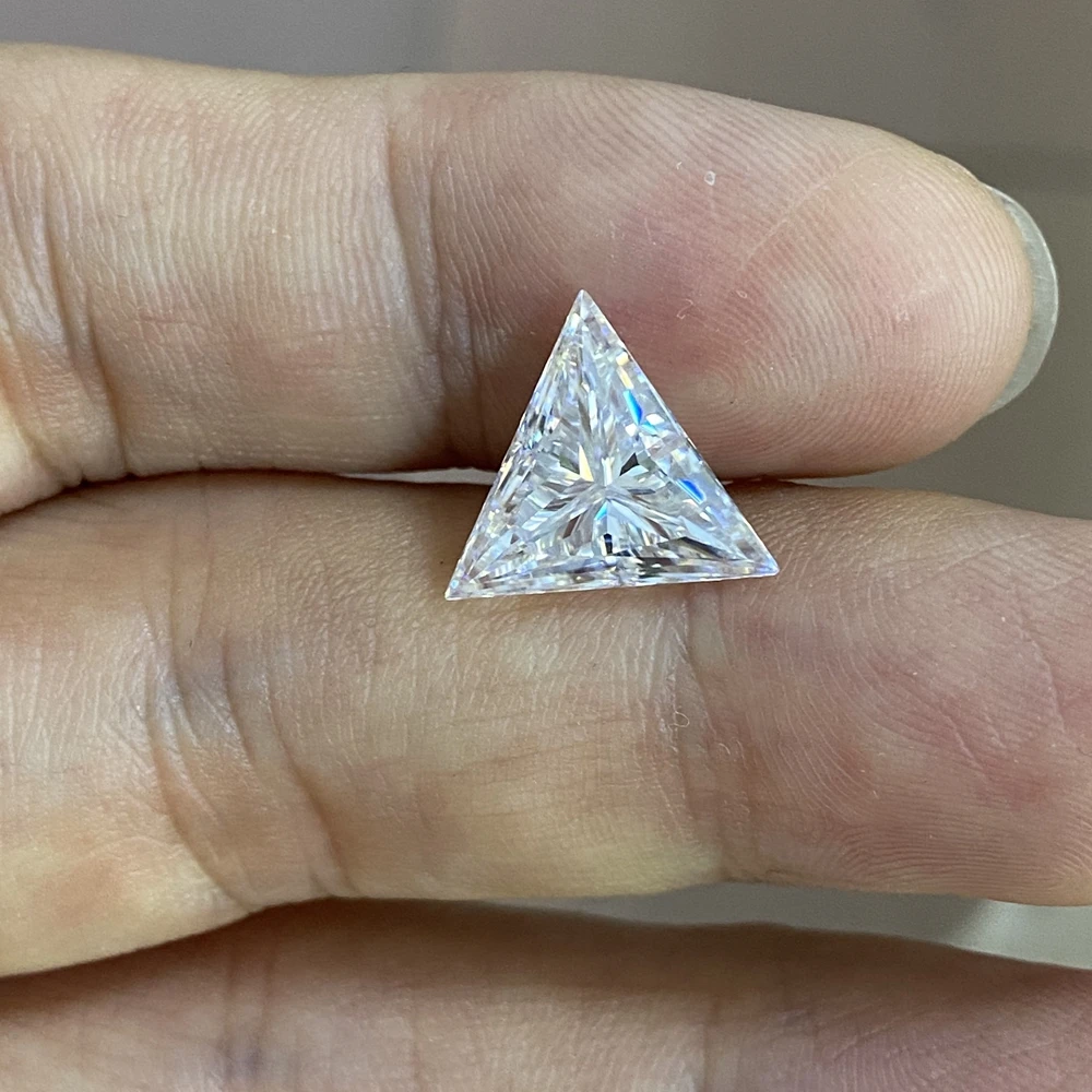 2 Carat Triangle Shape White D VVS 8x8mm Lab Grown Moissanite Diamond Fashion Woman Necklace Gemstone