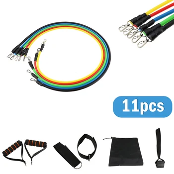 

11Pcs/Set Gym Resistance Bands Set Fitness Elastic Rubber Loops Latex Pull Rope Sports Rubber Chest Expander Band