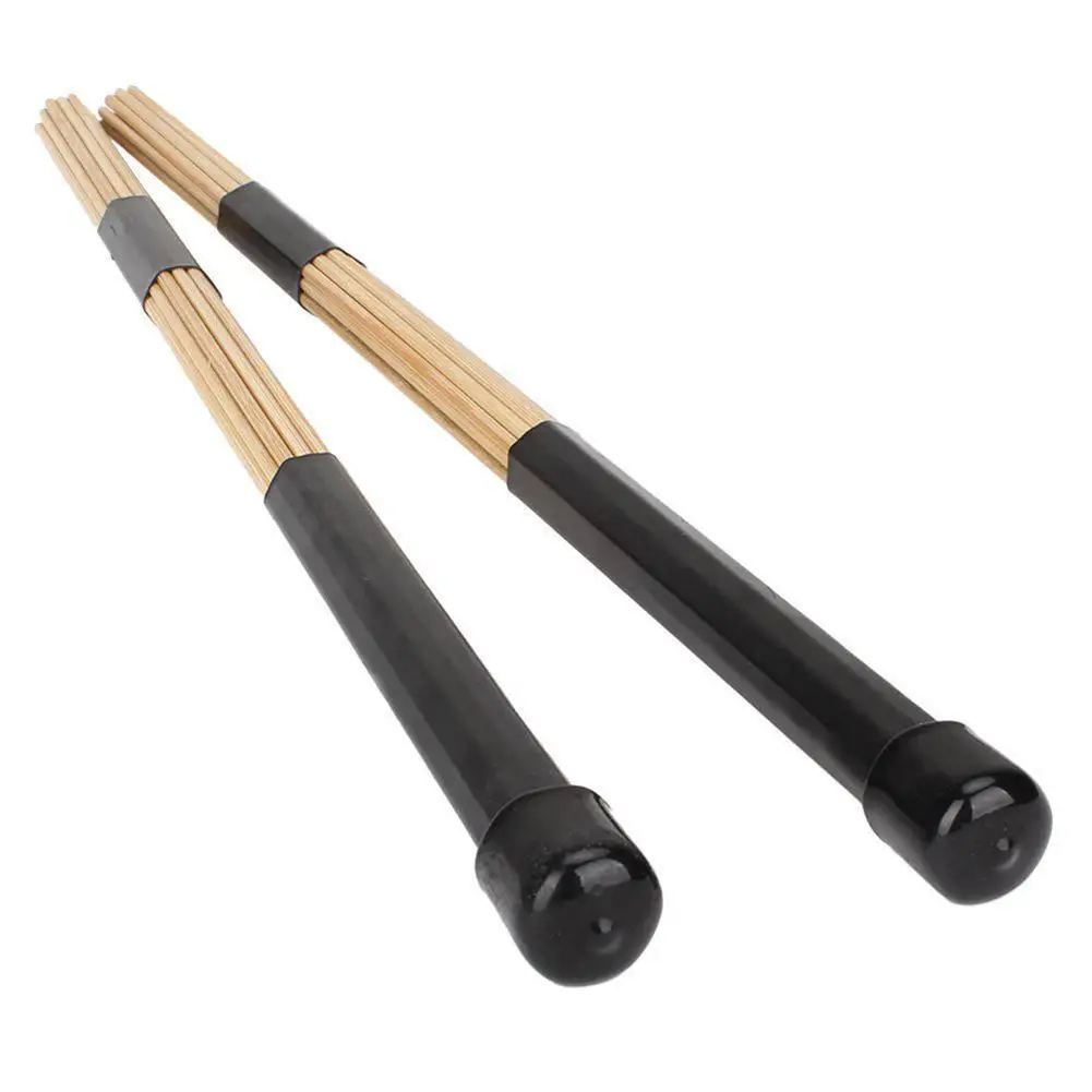 1 Pair 15.7" 40cm Jazz Drum Brushes Drum Sticks Bamboo Black Accessories Parts Drum Sticks Dropshipping