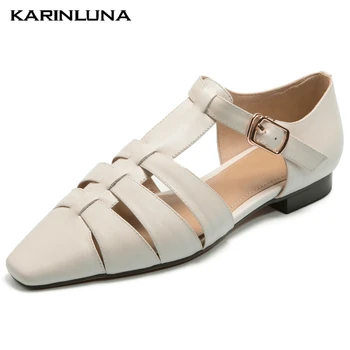 

Karinluna On Sale New INS Hot Genuine Leather Fisherman Summer Vacation Skin Sandals Woman Shoes Women