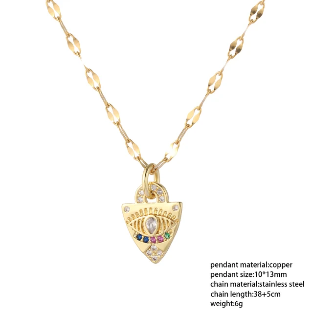 Boho Evil Bllue Eye Necklace for Women Men Snake All-seeing Eye Collar Necklace Gold Pendant Long Chains Couple Necklace Punk NK004G5