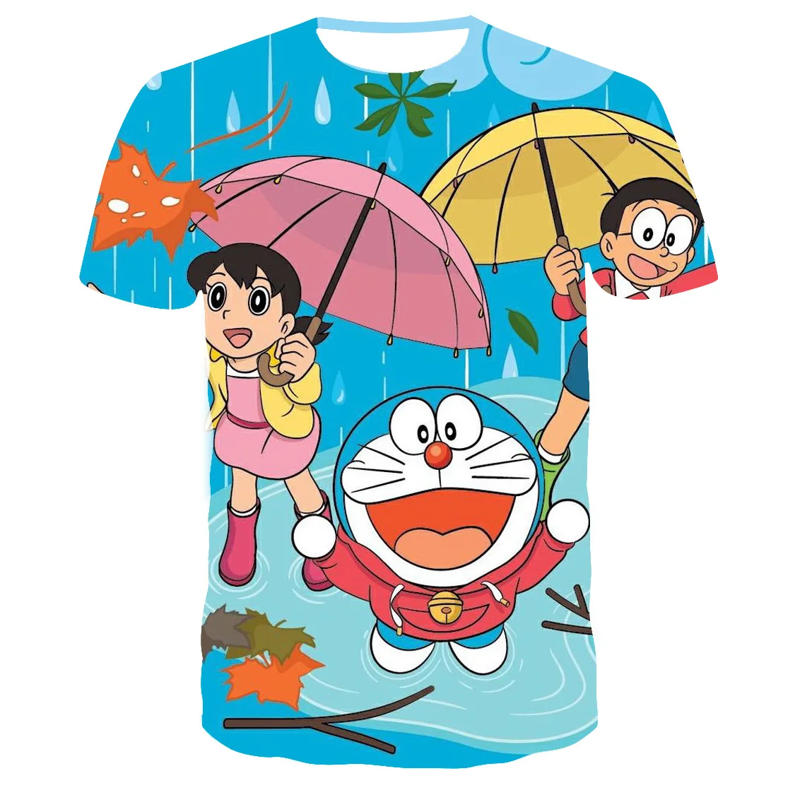 Модная Новая Милая женская футболка Doraemon Ding Dong Cat футболки с 3D Цифровым принтом мужские топы короткими