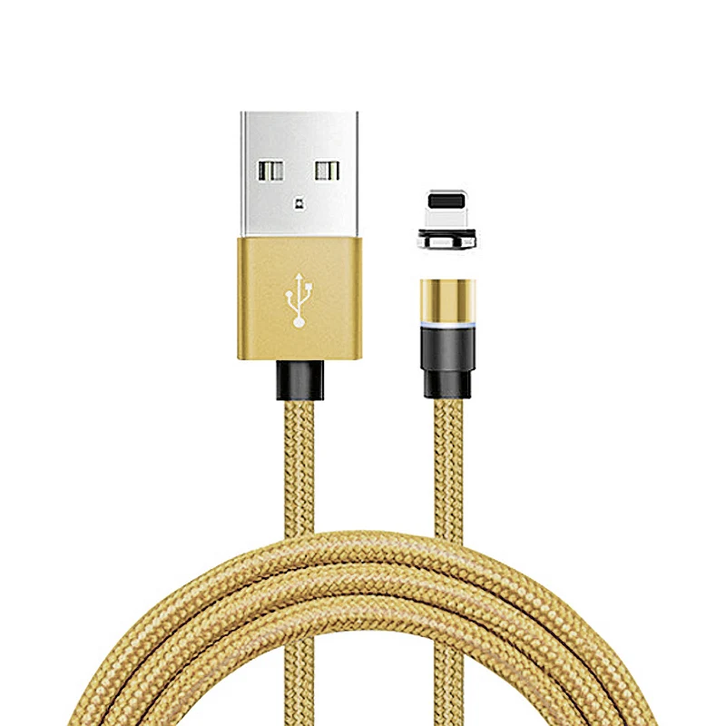 ONEVAN, магнитный usb-кабель для быстрой зарядки, кабель USB type C, Магнитный зарядный кабель Micro usb для зарядки и передачи данных, кабель USB для мобильного телефона - Цвет: Gold iOS Cable