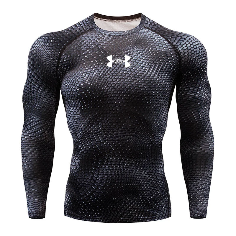 Men's Sports Compression Racing Set T-Shirt+ Pants- Skin Tights Fitness Long Sleeve Training Running Suits Clothing Yoga Wear