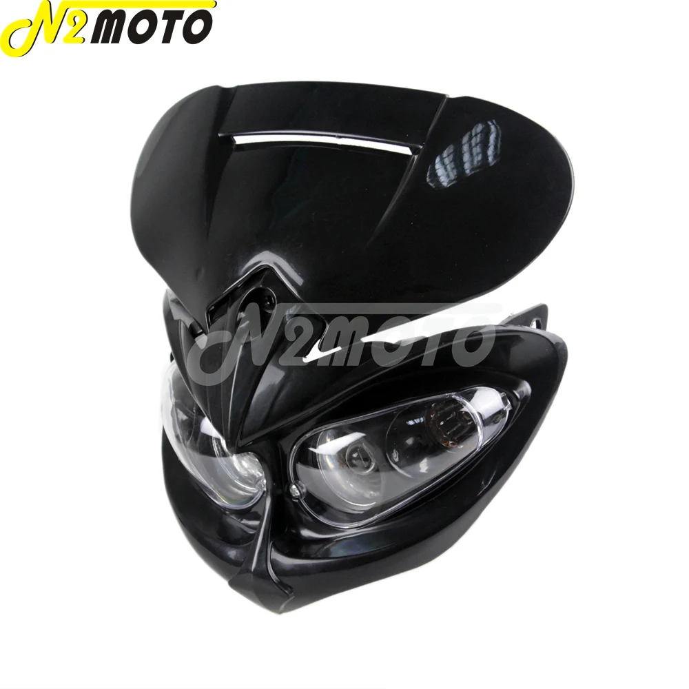 Мотоциклетная черная фара на заказ обтекатель для Honda Suzuki Yamaha Kawasaki кроссовый