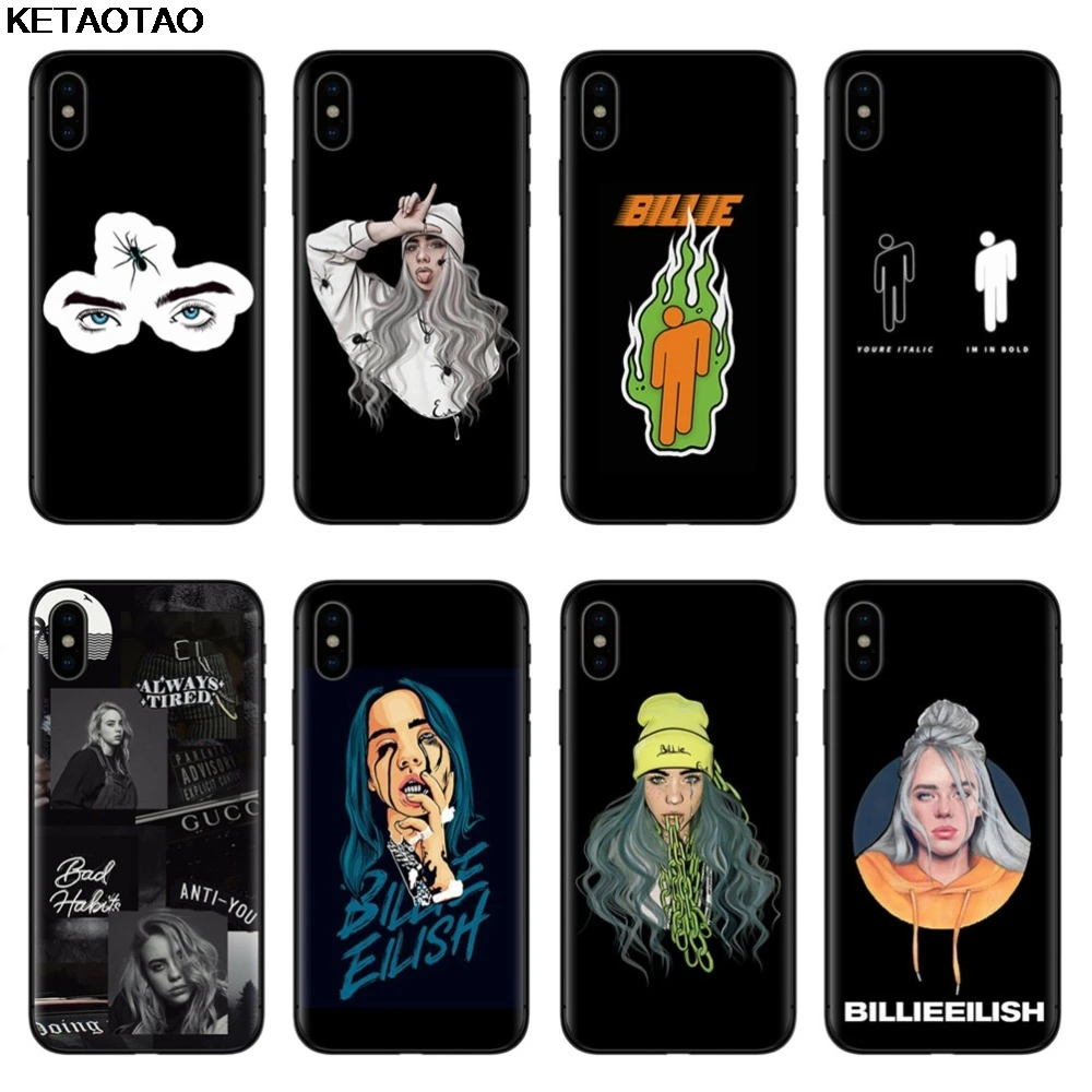 KETAOTAO Billie Eilish Rainbow Blohsh Eyes чехол для телефона с океаном iPhone 5S 6 s Plus X XS XR 11 Pro из мягкого