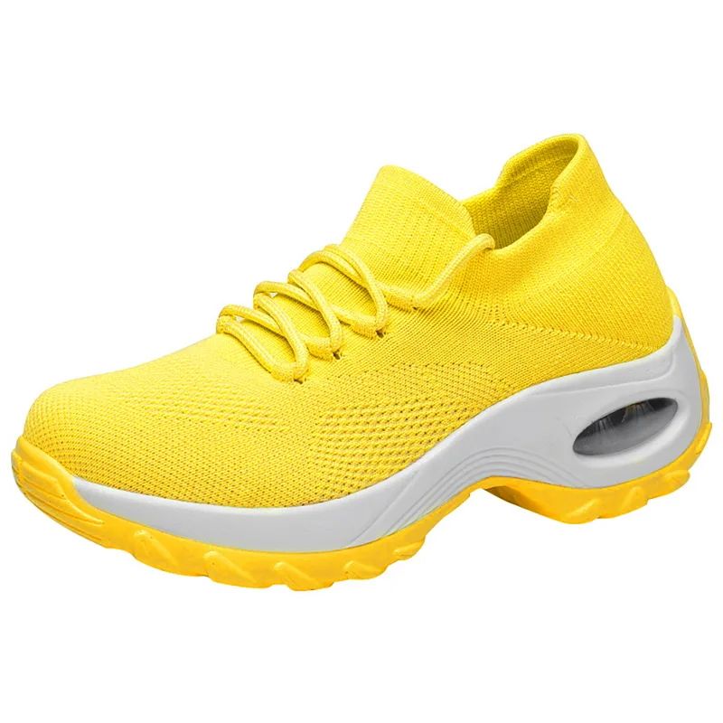 HEFLASHOR/Новые кроссовки на платформе; дышащая повседневная обувь; модная женская обувь, увеличивающая рост; большие размеры 36-42;