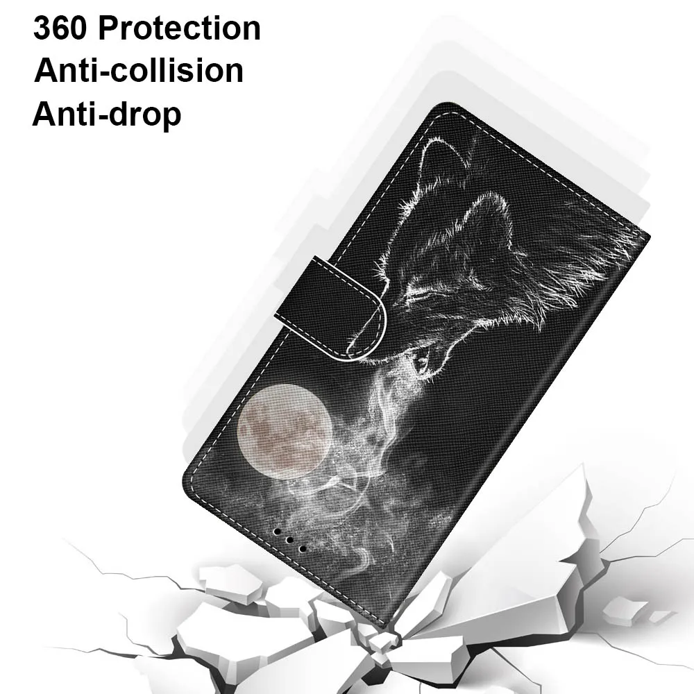 Чехол-книжка с крутым волком из искусственной кожи чехол s для huawei Honor 20 Pro 10 9 8 Lite чехол-кошелек с подставкой для huawei Honor 20 lite