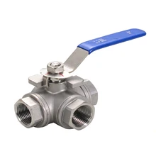 1 шт Женский 3 Т-тип L-type 304 шаровой клапан из нержавеющей стали