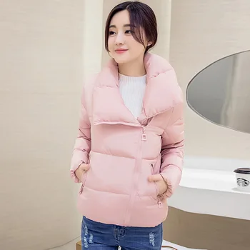 

2020 New Stand Collar Winter Jacket Women Solid Stylish Womens Basic Jackets Outwear Autumn Short Coat Jaqueta Feminina Inverno