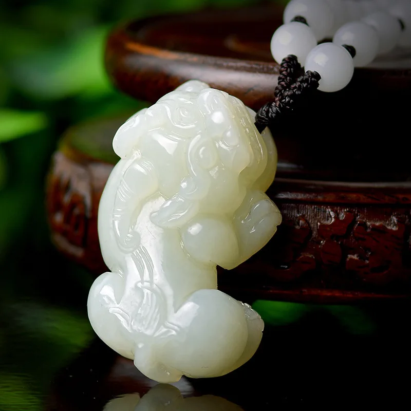 

Natural Hetian Jade Light Greenish White Jade Pixiu Pendant Entirely Handmade Stereo Carving Lucky Hannaford Send Certificate