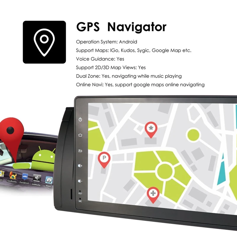 9 дюймов Android 9,1 2+ 16G Автомобильный gps навигатор мультимедийный плеер Bluetooth Авторадио автомобильный стерео плеер для BMW E39 E53 X5