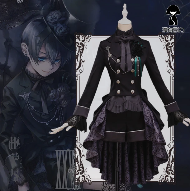 Deacon 黒の男性用コスチューム 黒の執事服 ファントムハイブのコスプレ衣装 毎日のスーツ Anime Costumes Aliexpress